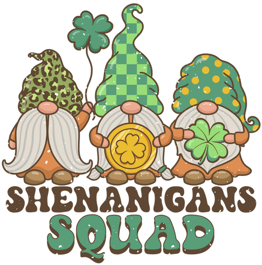 Shenanigans Squad Saint Patrick's Day Gnome Design - DTF Ready To Press - DTF Center 
