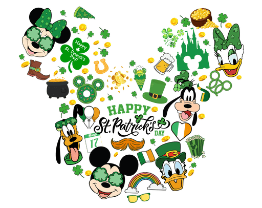Mickey Mouse Happy St Patrick's Day Design - DTF Ready To Press - DTF Center 