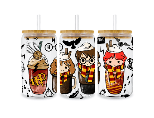 UV DTF 16 Oz Libbey Glass Cup Wrap - Harry Potter Hermione Granger Ron Weasley - DTF Center 