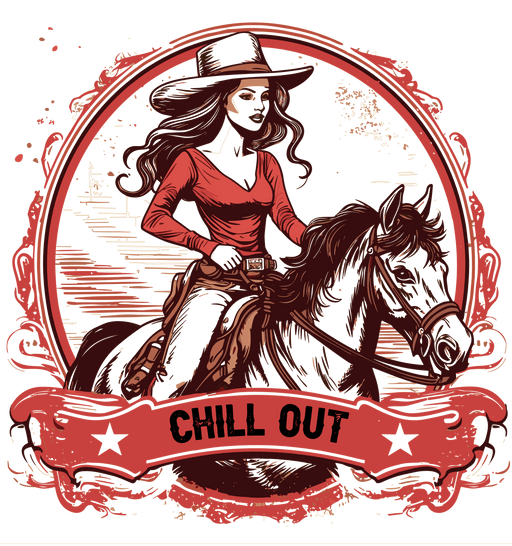 Chill Out Cowgirl Design - DTF Ready To Press - DTF Center 