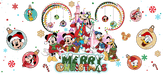 UV DTF 16 Oz Libbey Glass Cup Wrap - Merry Christmas Mickey Disneyland - DTF Center 