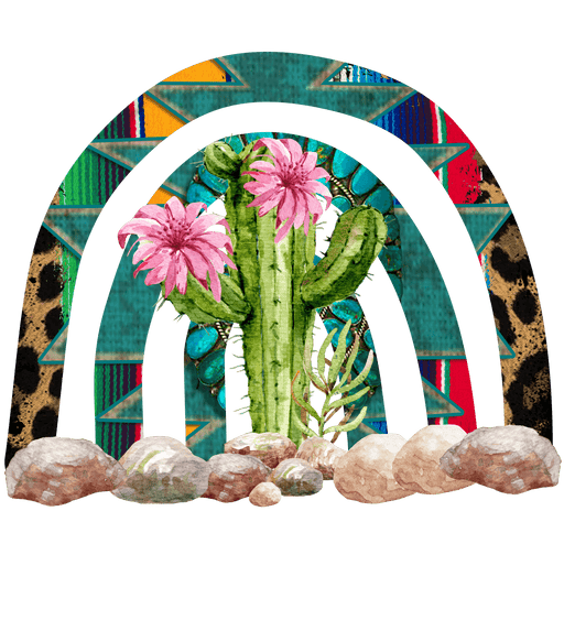 Cactus Rainbow Design - DTF Ready To Press - DTF Center 