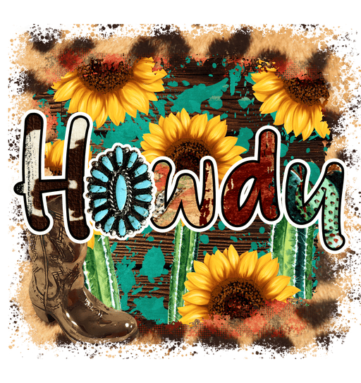 Howdy Sunflower Design - DTF Ready To Press - DTF Center 