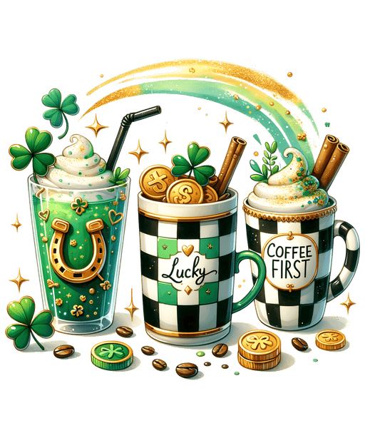 Saint Patrick's Day Coffee Lover Design - DTF Ready To Press - DTF Center 
