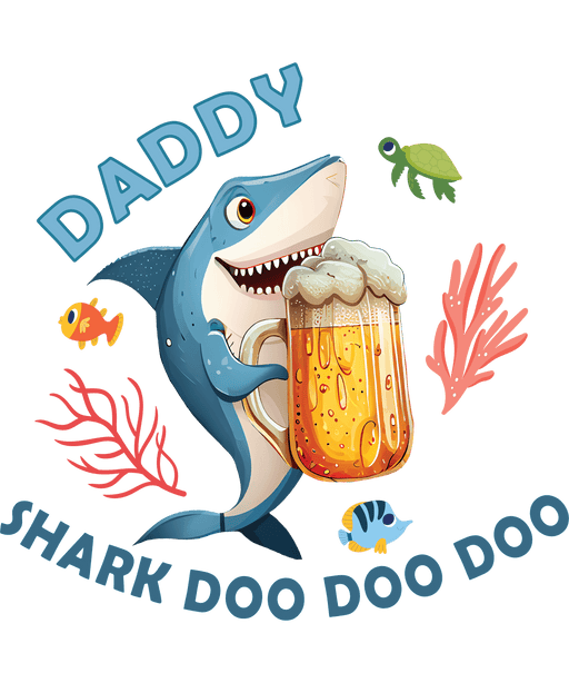 Daddy Shark Doo Doo Doo Design - DTF Ready To Press - DTF Center 