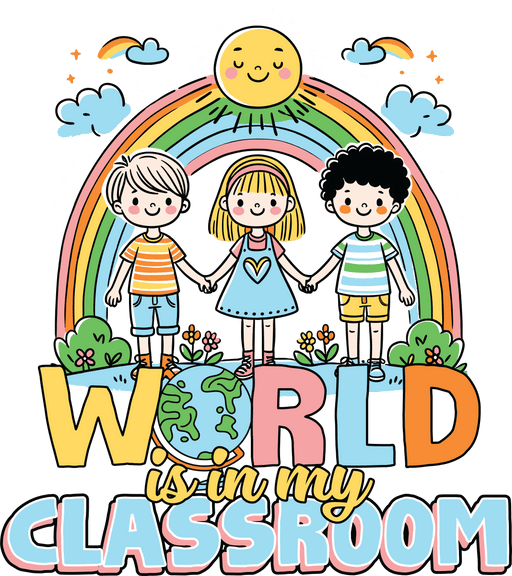 World Is My Classroom Design - DTF Ready To Press - DTF Center 