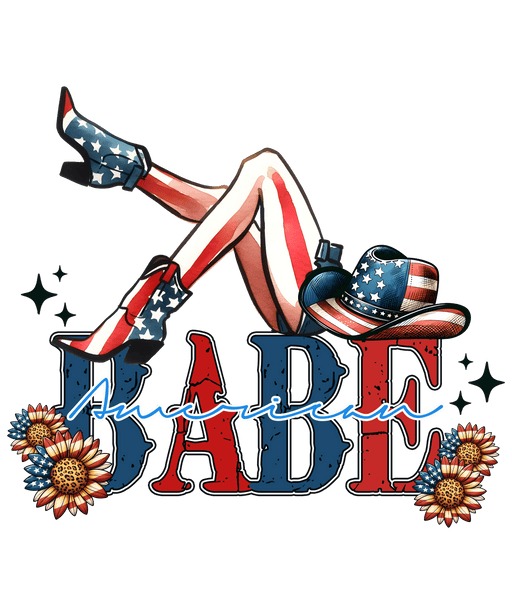 American Babe Western Design - DTF Ready To Press - DTF Center 