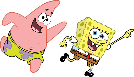 Sponge Bob And Patrick Cartoon Design - DTF Ready To Press - DTF Center 