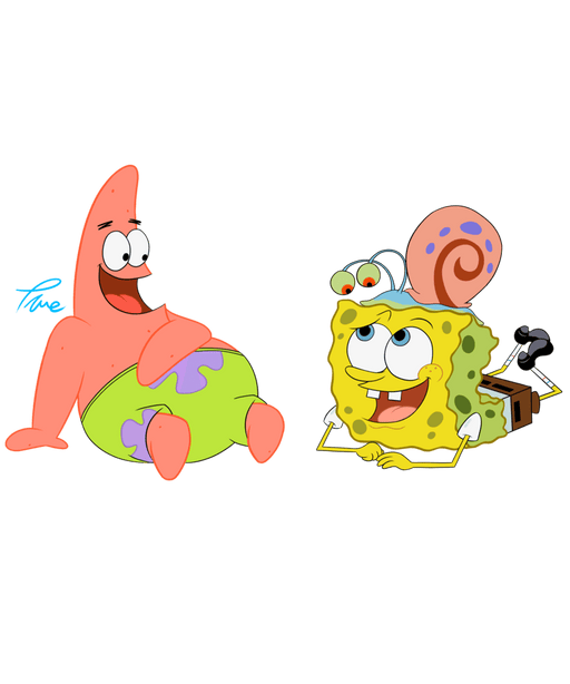 Sponge Bob True Friends Cartoon Design - DTF Ready To Press - DTF Center 