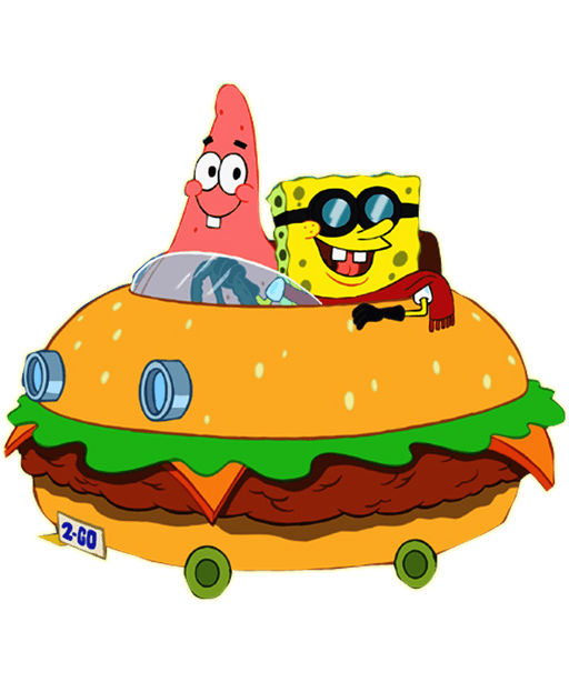 Sponge Bob And Patrick Travel By Car Cartoon Design - DTF Ready To Press - DTF Center 