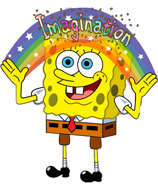 Imagination Sponge Bob Cartoon Design - DTF Ready To Press - DTF Center 