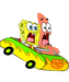 Sponge Bob And Patrick Roll Coster Cartoon Design - DTF Ready To Press - DTF Center 