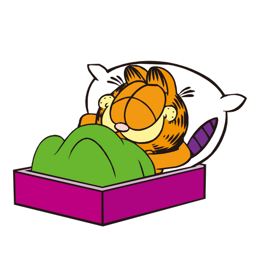 Sleeping Garfield Cartoon Design - DTF Ready To Press - DTF Center 