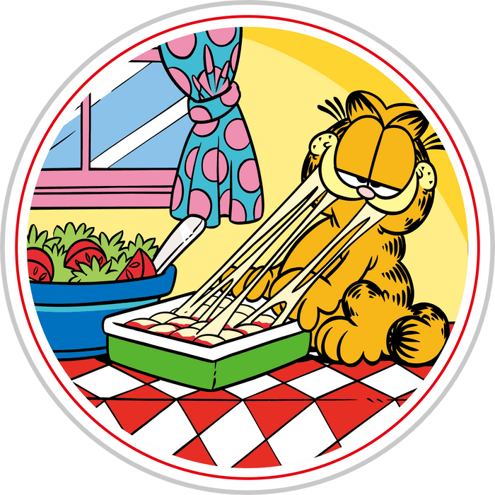 Eating Lasagna Garfield Cartoon Design - DTF Ready To Press - DTF Center 
