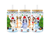 UV DTF 16 Oz Libbey Glass Cup Wrap - Christmas Bluey and Friends - DTF Center 