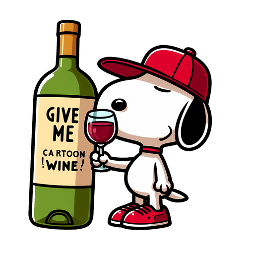 The Peanuts Snoopy Give Me Cartoon Wine Design - DTF Ready To Press - DTF Center 