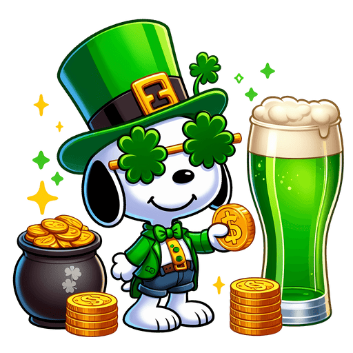 Happy Saint Patrick's Day Snoopy Iconic Cartoon Dog Design - DTF Ready To Press - DTF Center 