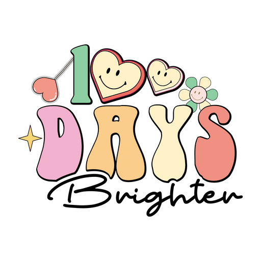 100 Days Brighter Teachers Day Design - DTF Ready To Press - DTF Center