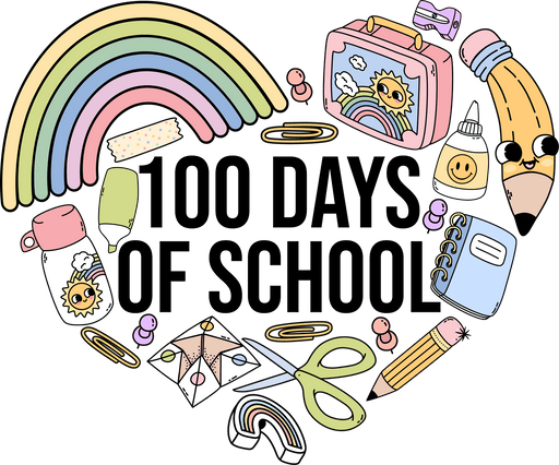 Cute 100 Days Of School Design - DTF Ready To Press - DTF Center