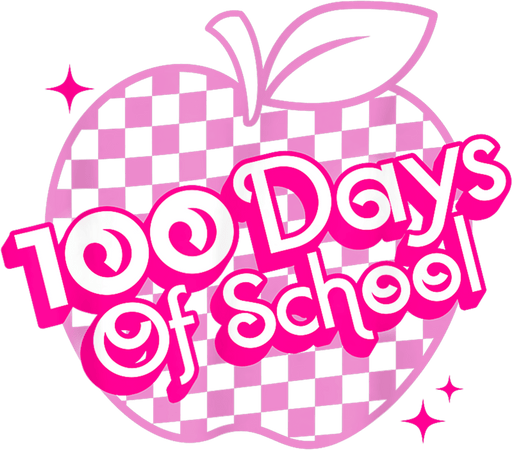 100 Days Of School Apple Barbie Design - DTF Ready To Press - DTF Center