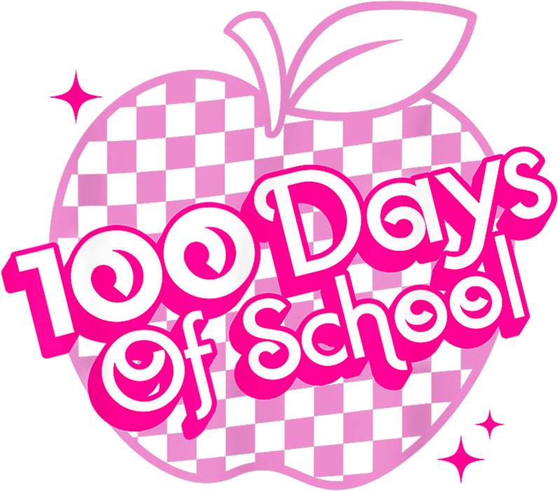 100 Days Of School Apple Barbie Design - DTF Ready To Press - DTF Center