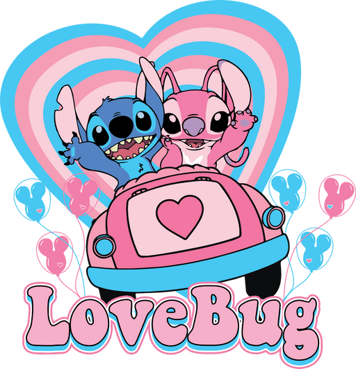 Disney Stitch Love Bug Valentine's Day Design - DTF Ready To Press - DTF Center 