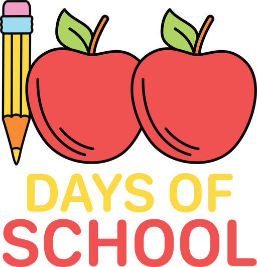 100th Days Of School Apples Teacher Design - DTF Ready To Press - DTF Center