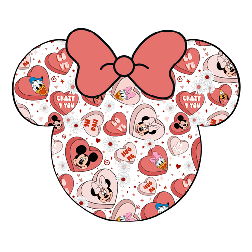 Disney Minnie Mouse Hug Me Valentine Design - DTF Ready To Press - DTF Center
