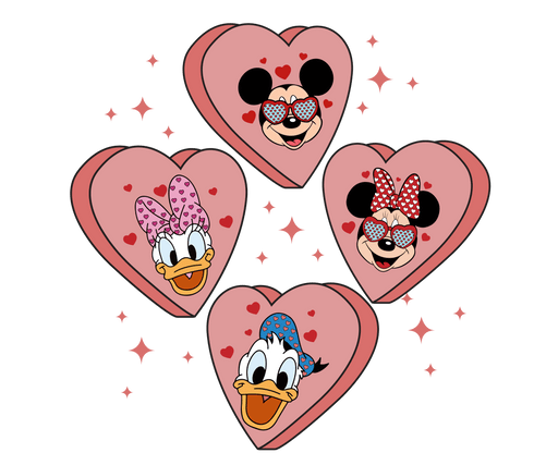 Disney Mickey Mouse Valentine's Day Heart Design - DTF Ready To Press - DTF Center