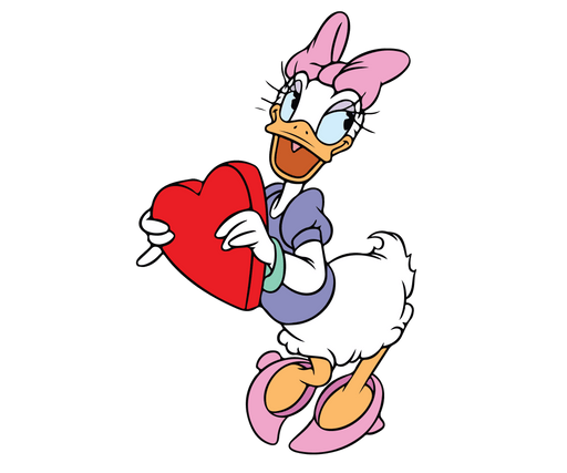 Disney Daisy Duck Valentine's Day Design - DTF Ready To Press - DTF Center