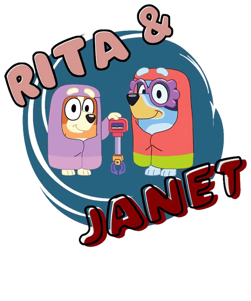 Bluey Rita And Janet Design - DTF Ready To Press - DTF Center
