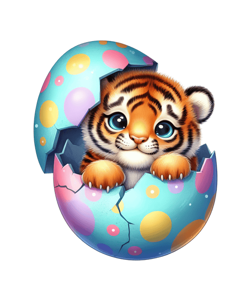 Cute Baby Tiger Easter Design - DTF Ready To Press - DTF Center
