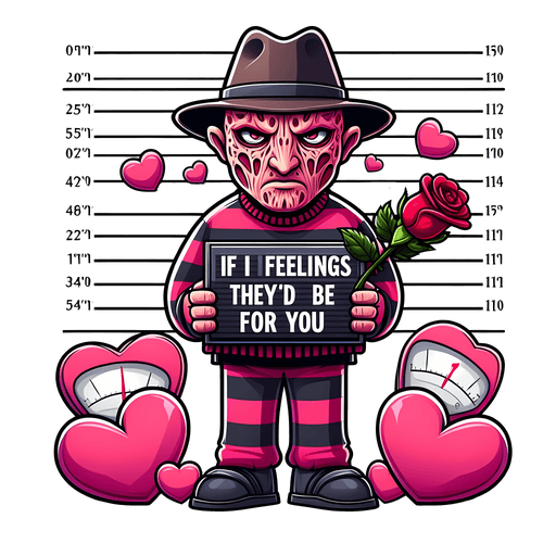 A Nightmare on Elm Street Freddy Krueger If I Feelings They'd Be For You Valentine's Day Design - DTF Ready To Press - DTF Center