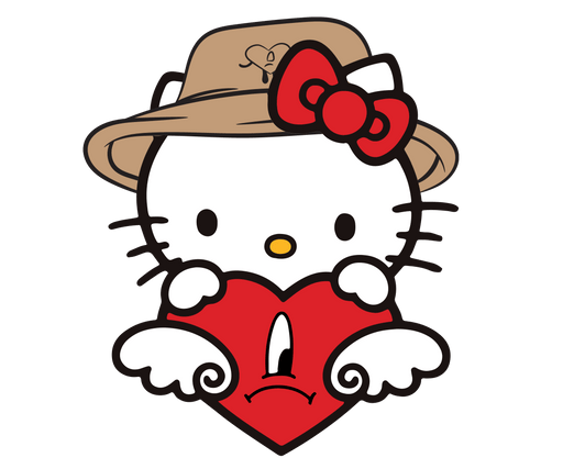 Angel Bad Bunny And Hello Kitty Love Me Valentine's Day Design - DTF Ready To Press - DTF Center