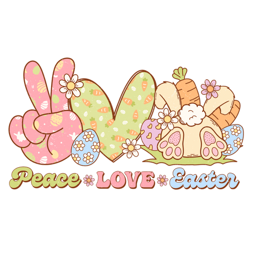 Retro Peace Love Easter Design - DTF Ready To Press - DTF Center 
