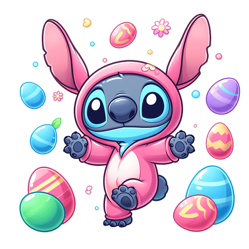 Happy Easter Stitch and Easter Egg Design - DTF Ready To Press - DTF Center 