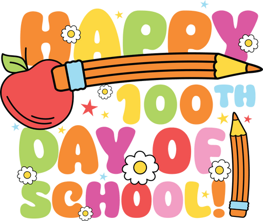 Happy 100 Days Of School Teacher Design - DTF Ready To Press - DTF Center 
