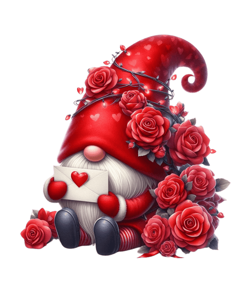 All Rose For You Gnome Valentine's Day Design - DTF Ready To Press - DTF Center