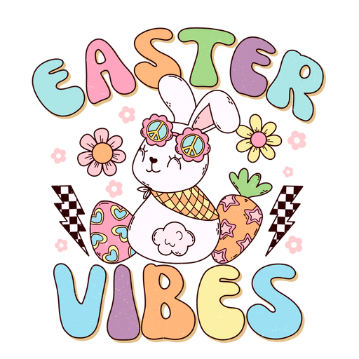 Retro Easter Vibes Design - DTF Ready To Press - DTF Center 