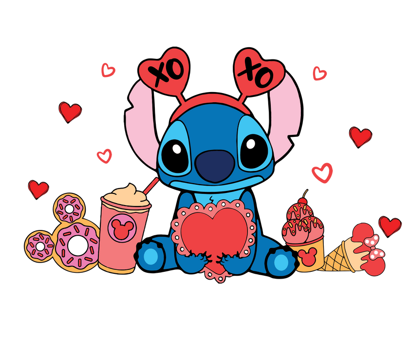 Disney Stitch Valentine's Day XOXO Design - DTF Ready To Press - DTF Center 