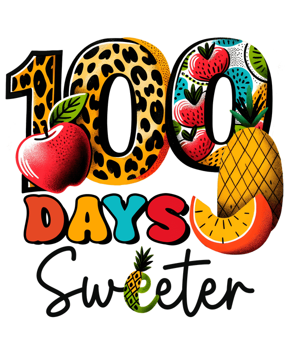 100 Days Sweeter Design - DTF Ready To Press - DTF Center