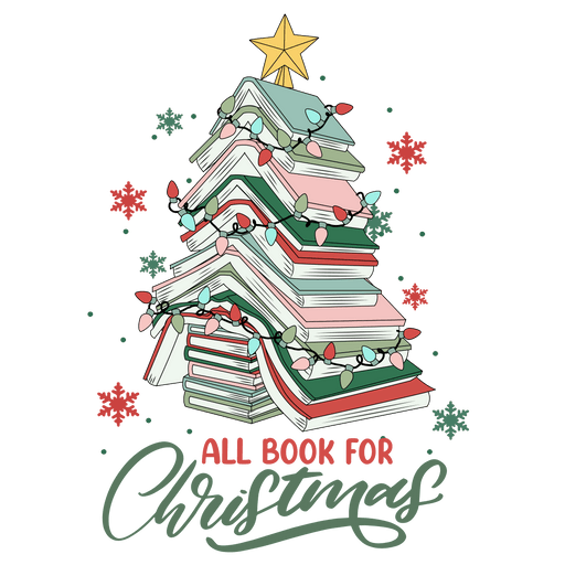 All Book For Christmas Tree Design - DTF Ready To Press - DTF Center