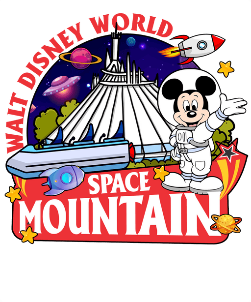 Walt Disney World Mickey Mouse Space Mountain Design - DTF Ready To Press - DTF Center 