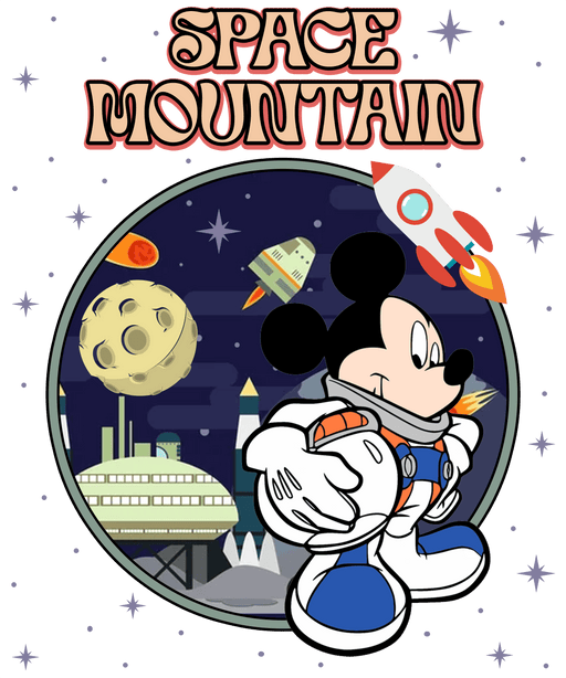 Disney Mickey Mouse Space Mountain Design - DTF Ready To Press - DTF Center