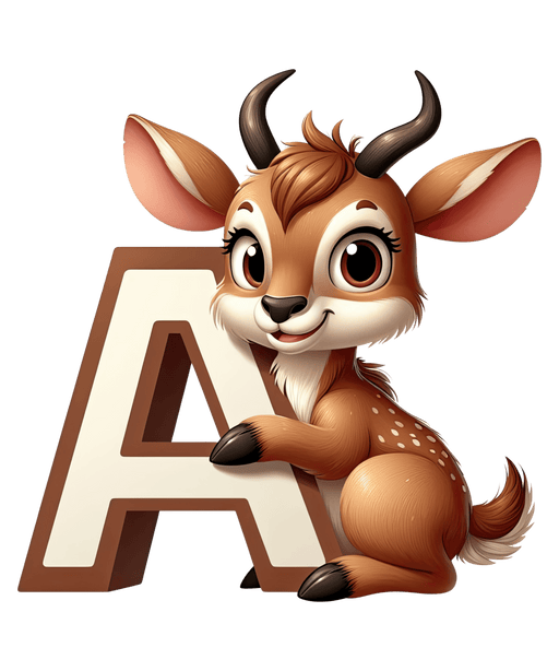 Animal Alphabet A Antelope Design - DTF Ready To Press - DTF Center