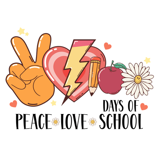 100 Days Of Peace Love School Design - DTF Ready To Press - DTF Center