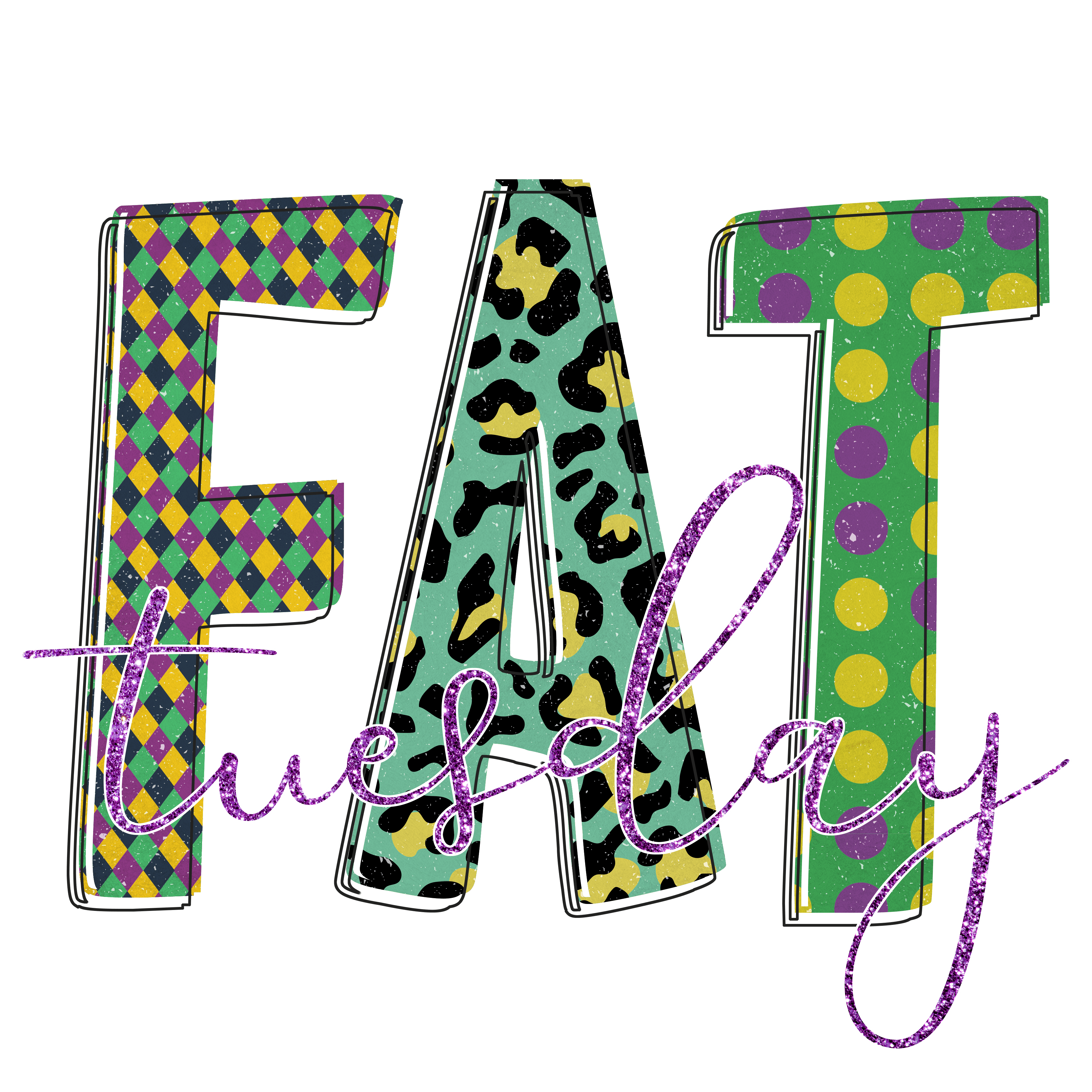 Fat Tuesday Mardi Gras Party Design Dtf Ready To Press Dtf Center