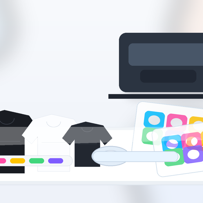 Custom DTF transfers by size arranged with blank apparel