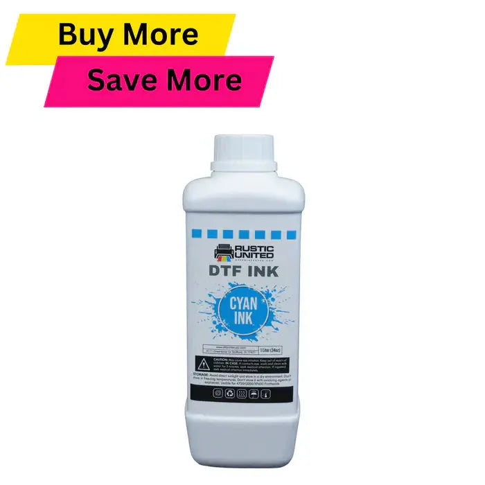 DTF ink liter bottles in CMYK and white for Addison, TX printers