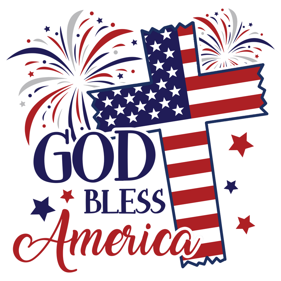 Gott segne Amerika Design – DTF, bereit zum Pressen